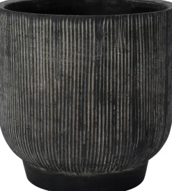 Intratuin Blumentopf Cort schwarz D 18 H 18 cm| Blumentöpfe & Pflanzgefäße|Blumentöpfe