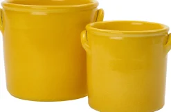 Intratuin Blumentopf Gaia D 20 H 20 cm gelb| Blumentöpfe|Blumentöpfe & Pflanzgefäße