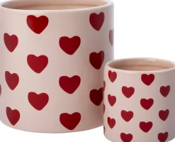 Intratuin Blumentopf Herzen rosa D 9 H 8 cm| Blumentöpfe & Pflanzgefäße|Blumentöpfe