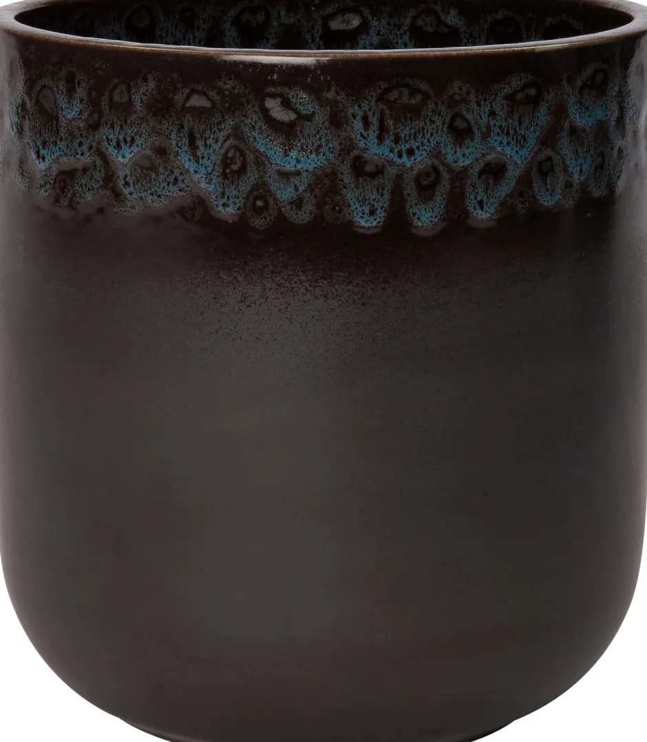 Intratuin Blumentopf Leonie grau / blau D 11 H 13,5 cm| Blumentöpfe|Blumentöpfe & Pflanzgefäße