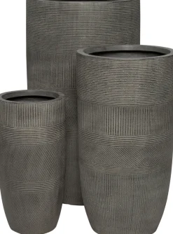 Intratuin Blumentopf Lijnen D 43 cm H 78 cm grau| Blumentöpfe|Blumentöpfe & Pflanzgefäße