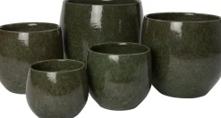 Intratuin Blumentopf Lino D 25 H 23 cm grün| Blumentöpfe|Blumentöpfe & Pflanzgefäße