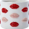 Intratuin Blumentopf Lip weiß / rot D 17 H 14 cm| Blumentöpfe & Pflanzgefäße|Blumentöpfe