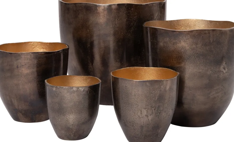 Intratuin Blumentopf Lize D 39 H 32 cm kupfer / blau| Blumentöpfe|Blumentöpfe & Pflanzgefäße