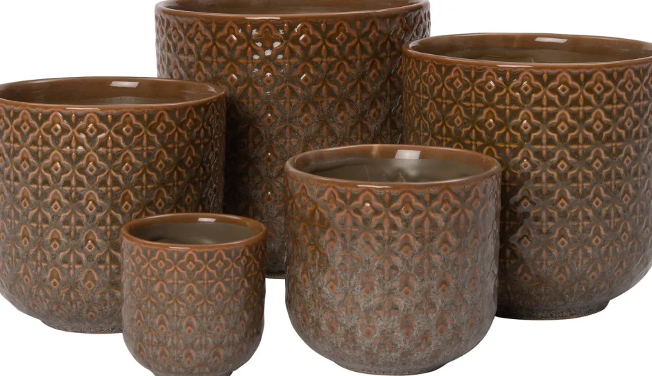 Intratuin Blumentopf Mariya braun D 8 H 8 cm| Blumentöpfe|Blumentöpfe & Pflanzgefäße