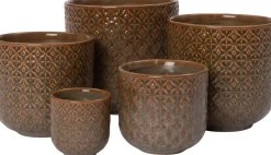 Intratuin Blumentopf Mariya braun D 18,5 H 18 cm| Blumentöpfe|Blumentöpfe & Pflanzgefäße