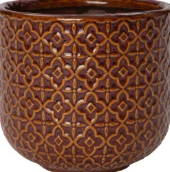 Intratuin Blumentopf Mariya braun D 12 H 11 cm| Blumentöpfe|Blumentöpfe & Pflanzgefäße