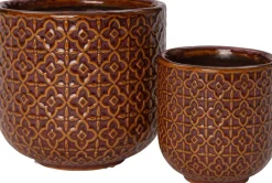 Intratuin Blumentopf Mariya braun D 12 H 11 cm| Blumentöpfe|Blumentöpfe & Pflanzgefäße