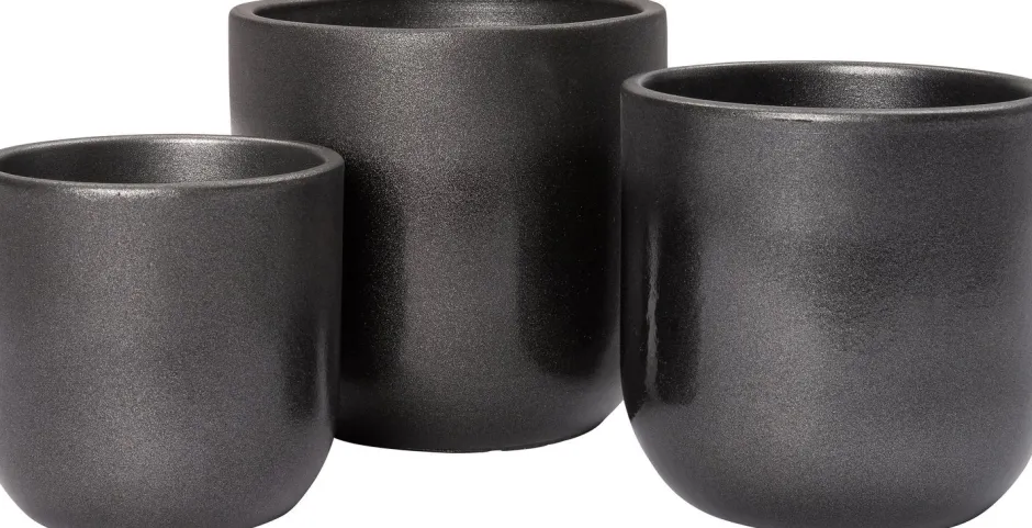 Intratuin Blumentopf Marlon schwarz D 19 H 17 cm| Blumentöpfe|Blumentöpfe & Pflanzgefäße