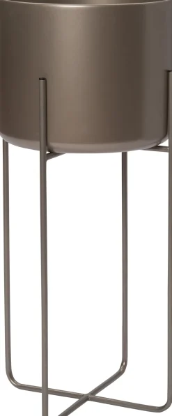 Intratuin Blumentopf mit Ständer Lina braun D 28 H 66 cm| Blumentöpfe|Blumentöpfe & Pflanzgefäße