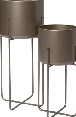 Intratuin Blumentopf mit Ständer Lina braun D 28 H 66 cm| Blumentöpfe|Blumentöpfe & Pflanzgefäße