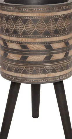 Intratuin Blumentopf mit Füßen Mila D 22 cm H 42 cm grau| Blumentöpfe & Pflanzgefäße|Blumentöpfe