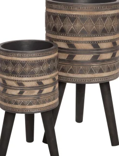 Intratuin Blumentopf mit Füßen Mila D 22 cm H 42 cm grau| Blumentöpfe & Pflanzgefäße|Blumentöpfe