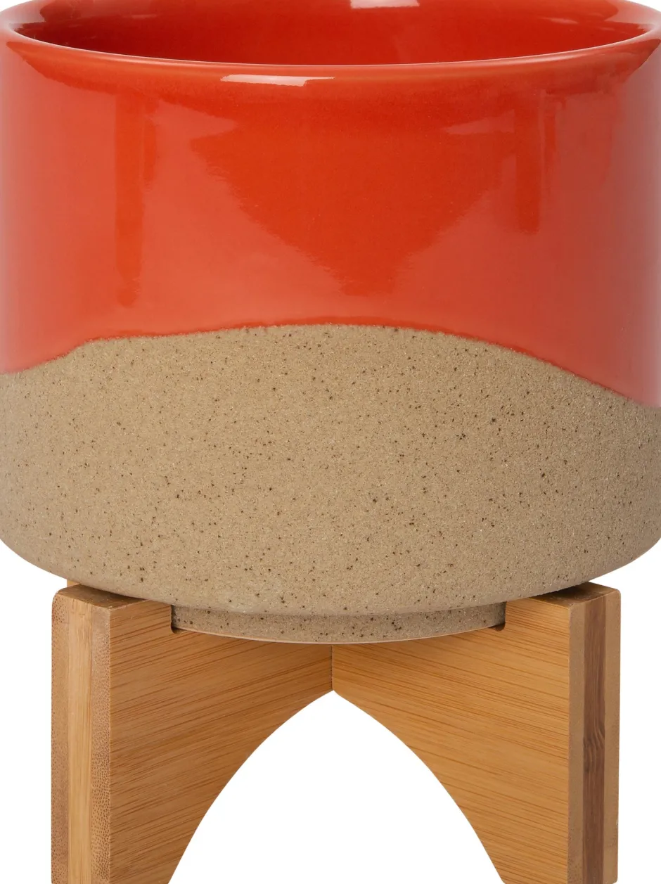 Intratuin Blumentopf mit Füßen Bo rot D 13 H 15,5 cm| Blumentöpfe|Blumentöpfe & Pflanzgefäße