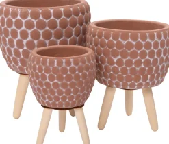 Intratuin Blumentopf mit Füßen Myrthe terracotta D 15,5 H 18,5 cm| Blumentöpfe & Pflanzgefäße|Blumentöpfe