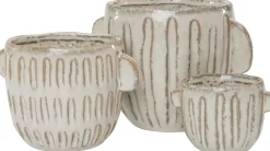 Intratuin Blumentopf mit Henkeln 11 x 8,5 x 7 cm creme| Blumentöpfe|Blumentöpfe & Pflanzgefäße