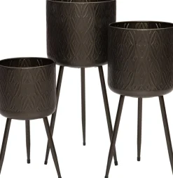 Intratuin Blumentopf mit Füßen Eliza D 22 cm H 40 cm schwarz| Blumentöpfe & Pflanzgefäße|Blumentöpfe