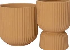 Intratuin Blumentopf mit Fuß Elle gelb D 11,5 H 16 cm| Blumentöpfe|Blumentöpfe & Pflanzgefäße