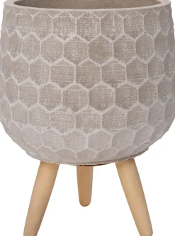 Intratuin Blumentopf mit Füßen Aylin grau D 16,5 H 16,5 cm| Blumentöpfe|Blumentöpfe & Pflanzgefäße