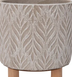 Intratuin Blumentopf mit Füßen Alice grau D 8,5 H 8,5 cm| Blumentöpfe|Blumentöpfe & Pflanzgefäße