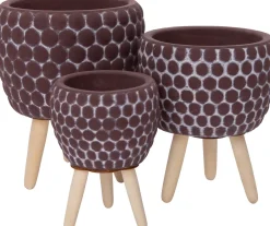 Intratuin Blumentopf mit Füßen Myrthe braun D 15,5 H 18,5 cm| Blumentöpfe & Pflanzgefäße|Blumentöpfe