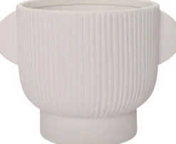 Intratuin Blumentopf mit Fuß Pierre weiß 10 x 7 x 7 cm| Blumentöpfe & Pflanzgefäße|Blumentöpfe