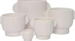 Intratuin Blumentopf mit Fuß Pierre weiß 10 x 7 x 7 cm| Blumentöpfe & Pflanzgefäße|Blumentöpfe