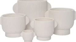 Intratuin Blumentopf mit Fuß Pierre weiß 22 x 17 x 14,5 cm| Blumentöpfe|Blumentöpfe & Pflanzgefäße