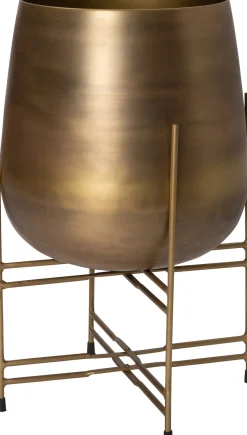 Intratuin Blumentopf mit Ständer Elif gold D 38 H 62 cm| Blumentöpfe & Pflanzgefäße|Blumentöpfe