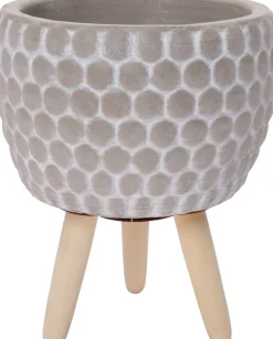 Intratuin Blumentopf mit Füßen Myrthe grau D 13,5 H 15,5 cm| Blumentöpfe & Pflanzgefäße|Blumentöpfe