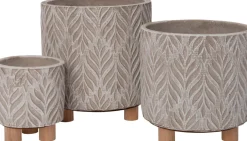 Intratuin Blumentopf mit Füßen Alice grau D 14,5 H 14,5 cm| Blumentöpfe|Blumentöpfe & Pflanzgefäße