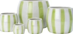 Intratuin Blumentopf mit Fuß Adora weiß/grün D 8,8 H 6,5 cm| Blumentöpfe & Pflanzgefäße|Blumentöpfe
