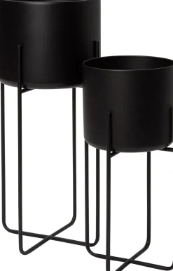 Intratuin Blumentopf mit Ständer Lina schwarz D 23 H 51 cm| Blumentöpfe|Blumentöpfe & Pflanzgefäße