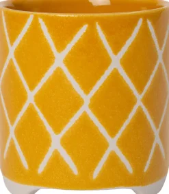 Intratuin Blumentopf mit Füßen Bliss gelb D 12 H 12,5 cm| Blumentöpfe|Blumentöpfe & Pflanzgefäße