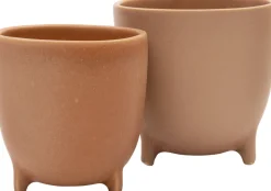 Intratuin Blumentopf mit Füßen Sonja D 13 cm H 13,5 cm braun| Blumentöpfe|Blumentöpfe & Pflanzgefäße