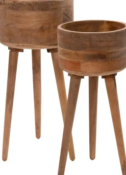 Intratuin Blumentopf Raaf mit Füßen Holz D 25 H 55 cm| Blumentöpfe & Pflanzgefäße|Blumentöpfe