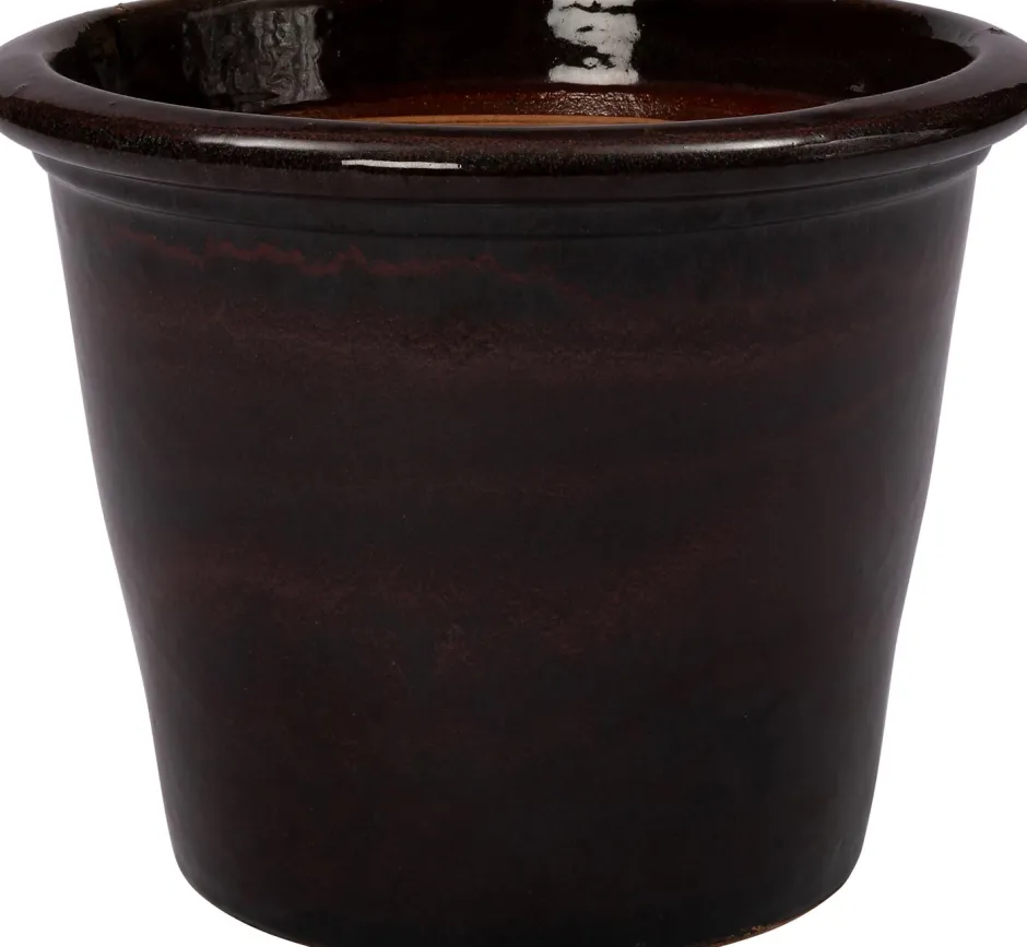 Intratuin Blumentopf Saxon dunkelbraun D 35 H 27 cm| Blumentöpfe|Blumentöpfe & Pflanzgefäße