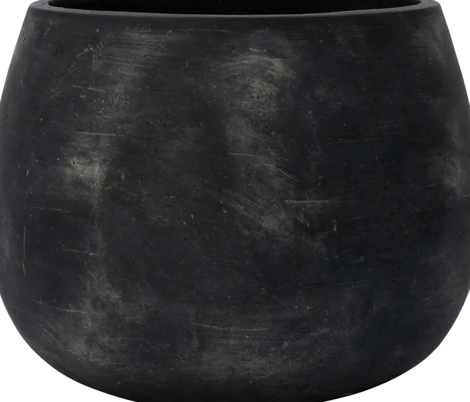 Intratuin Blumentopf Sigrid schwarz D 27,5 H 19,5 cm| Blumentöpfe|Blumentöpfe & Pflanzgefäße