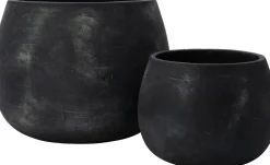 Intratuin Blumentopf Sigrid schwarz D 27,5 H 19,5 cm| Blumentöpfe|Blumentöpfe & Pflanzgefäße