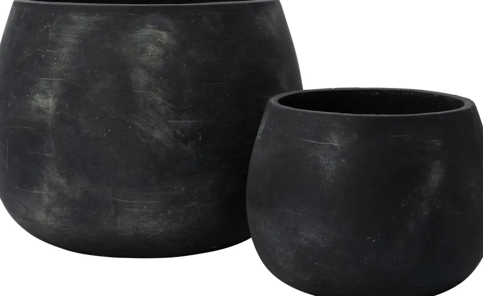 Intratuin Blumentopf Sigrid schwarz D 27,5 H 19,5 cm| Blumentöpfe|Blumentöpfe & Pflanzgefäße