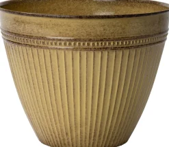 Intratuin Blumentopf Streifen beige D 22 H 19 cm| Blumentöpfe & Pflanzgefäße