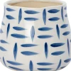 Intratuin Blumentopf Tola weiß / blau D 16,5 H 15 cm| Blumentöpfe|Blumentöpfe & Pflanzgefäße