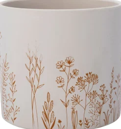 Intratuin Blumentopf Vera weiß/rot D 13,5 H 12,5 cm| Blumentöpfe & Pflanzgefäße|Blumentöpfe