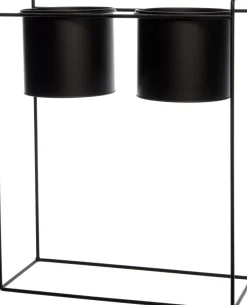 Intratuin Blumentopf-Ständer schwarz 45 x 20 x 55 cm| Blumentöpfe|Blumentöpfe & Pflanzgefäße