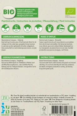 Intratuin Buschbohne (Phaseolus vulgaris 'Compass') (BIO) Samen| Gemüsesamen|Saatgut