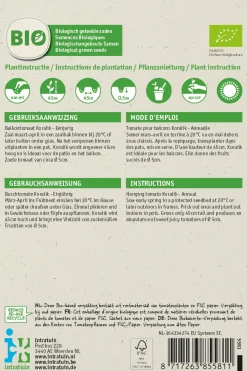 Intratuin Buschtomate (Solanum lycopersicum 'Koralik') (BIO) Samen| Gemüsesamen|Saatgut