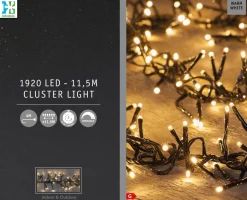 Intratuin Cluster-Lichterkette 11,5 m mit 1920 LED Lämpchen warmweiß| Weihnachtsbaumbeleuchtung