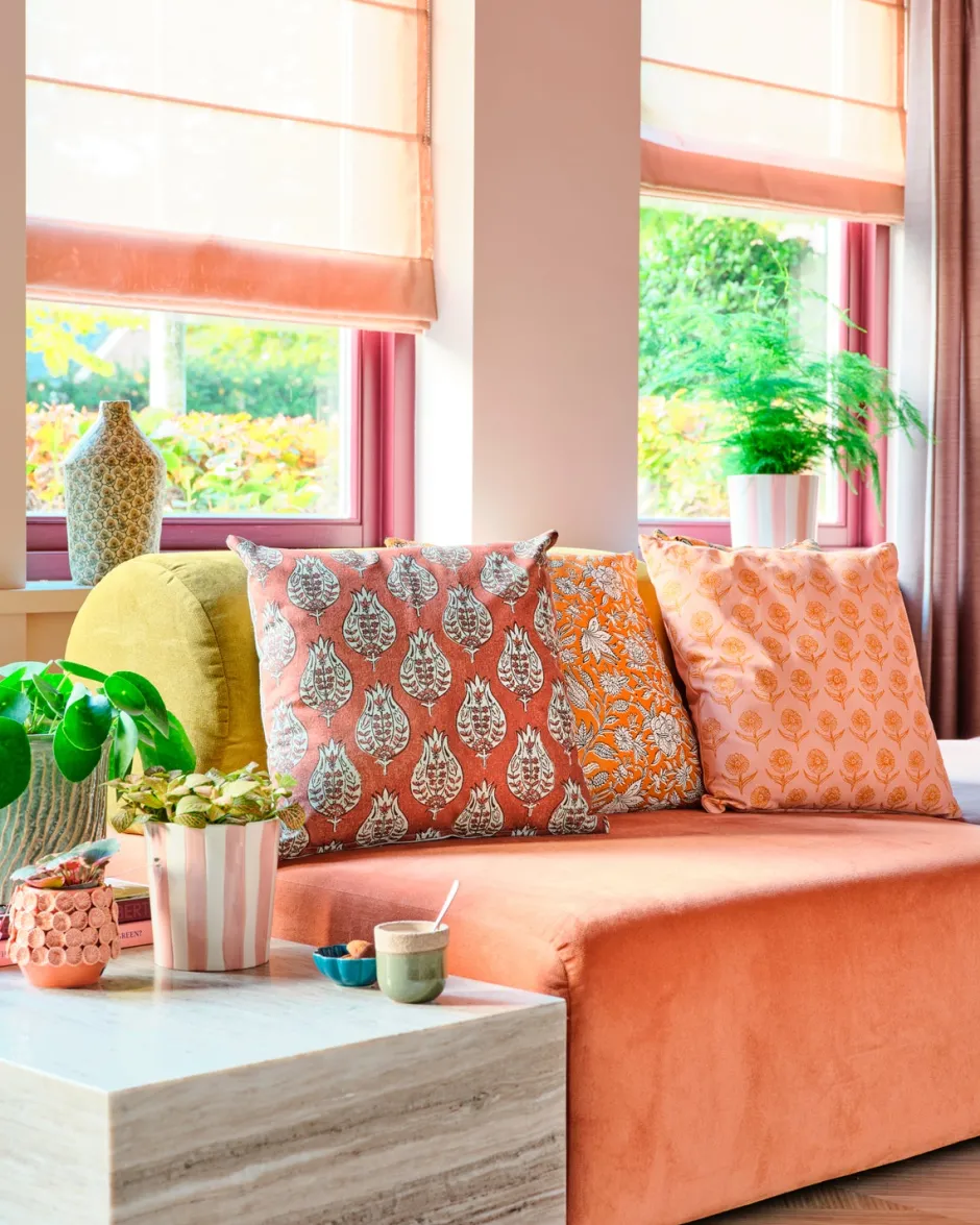 Intratuin Dekokissen Hanoi grün/weiß 45 x 45 cm| Kissen|Dekokissen