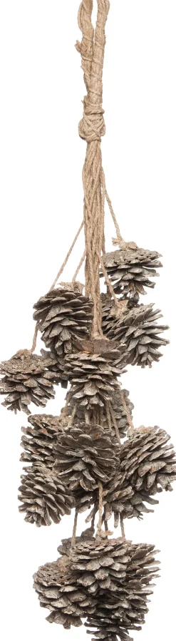 Intratuin Deko-Tannenzapfen Bund weiß 70 x 20 x 70 cm| Wandhänger
