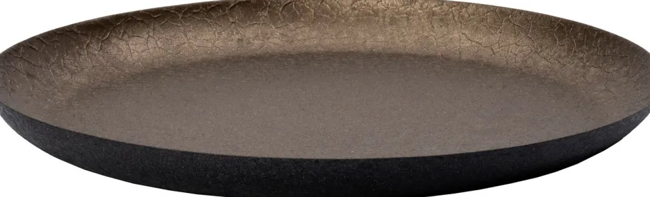 Intratuin Dekoteller Bony braun / gold D 25 H 2 cm| Dekoschalen & -Teller